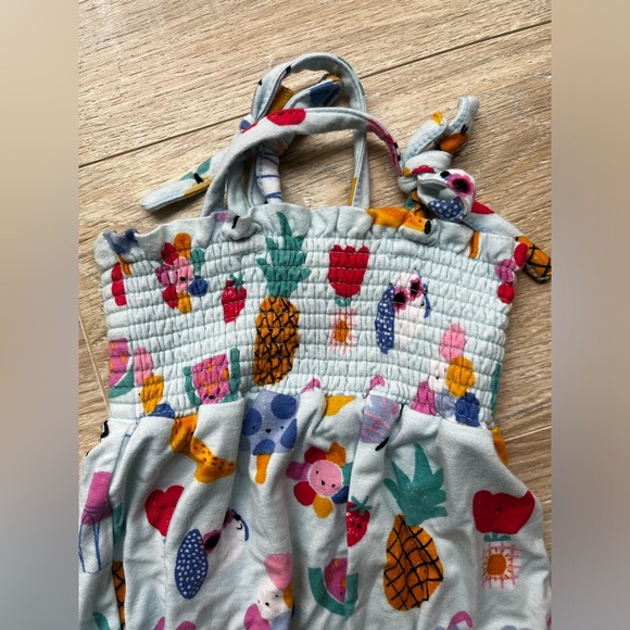 Angel Dear Baby Ice Cream Giggles Tie Strap Smocked Bubble Romper - 3-6 months - Picture 2 of 7